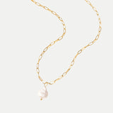 Hanalei - Pearl Coin Paperclip Necklace