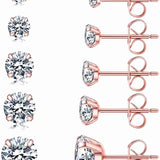 Leanna - 316L Stainless Steel Stud Earrings (set of 5 Pairs)