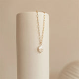 Hanalei - Pearl Coin Paperclip Necklace