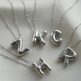 Alianna - Bubble Letter Initial Necklace