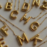 Alianna - Bubble Letter Initial Necklace