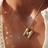 Alianna - Bubble Letter Initial Necklace