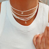 Hayley -  Crystal Pearl Initial Choker