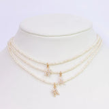 Hayley -  Crystal Pearl Initial Choker