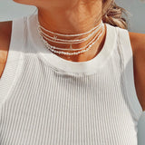 Hayley -  Crystal Pearl Initial Choker