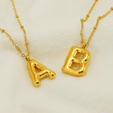 Alianna - Bubble Letter Initial Necklace