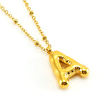 Alianna - Bubble Letter Initial Necklace