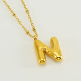 Alianna - Bubble Letter Initial Necklace