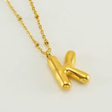 Alianna - Bubble Letter Initial Necklace