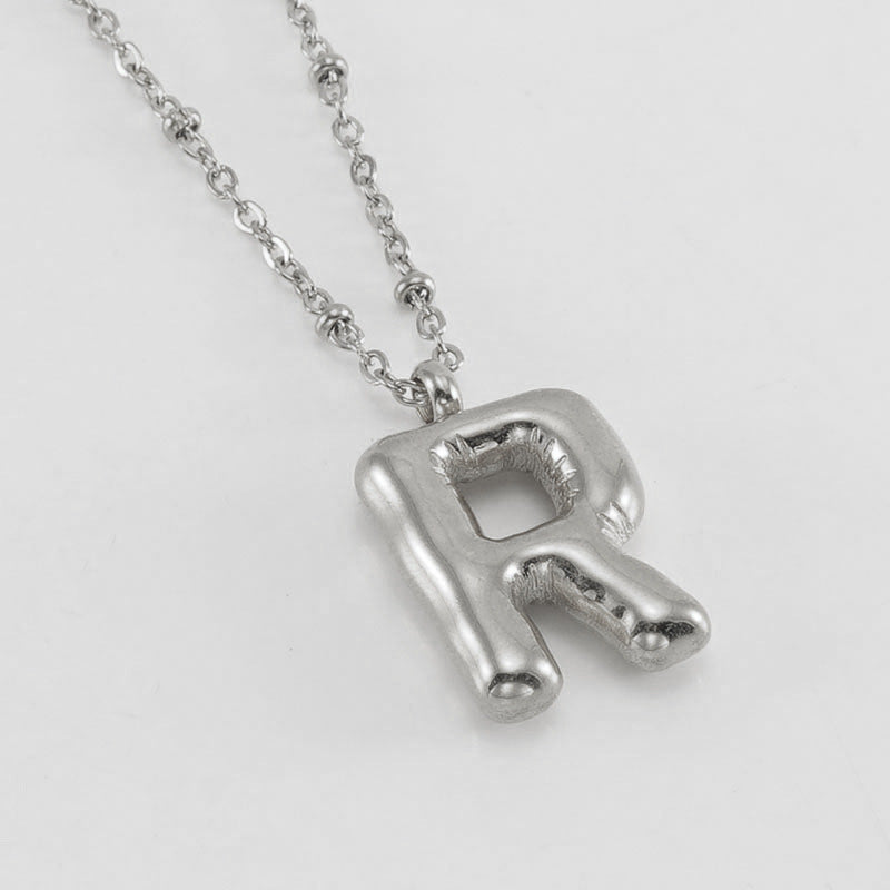 Alianna - Bubble Letter Initial Necklace