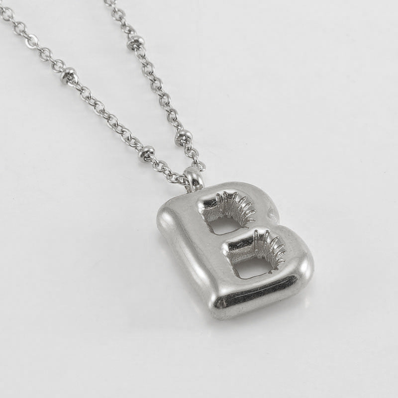 Alianna - Bubble Letter Initial Necklace