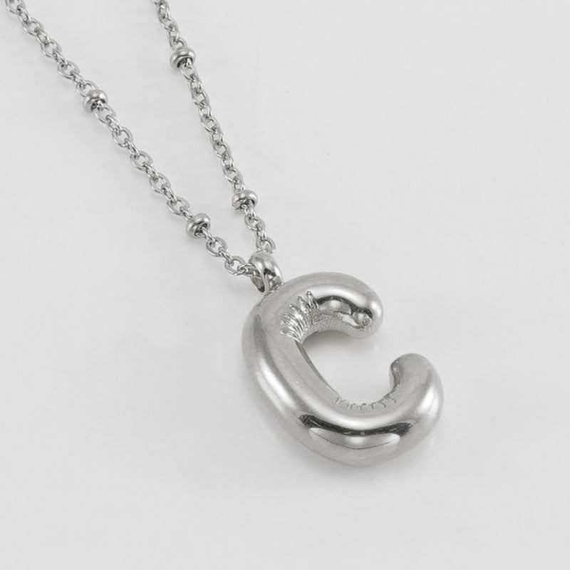 Alianna - Bubble Letter Initial Necklace