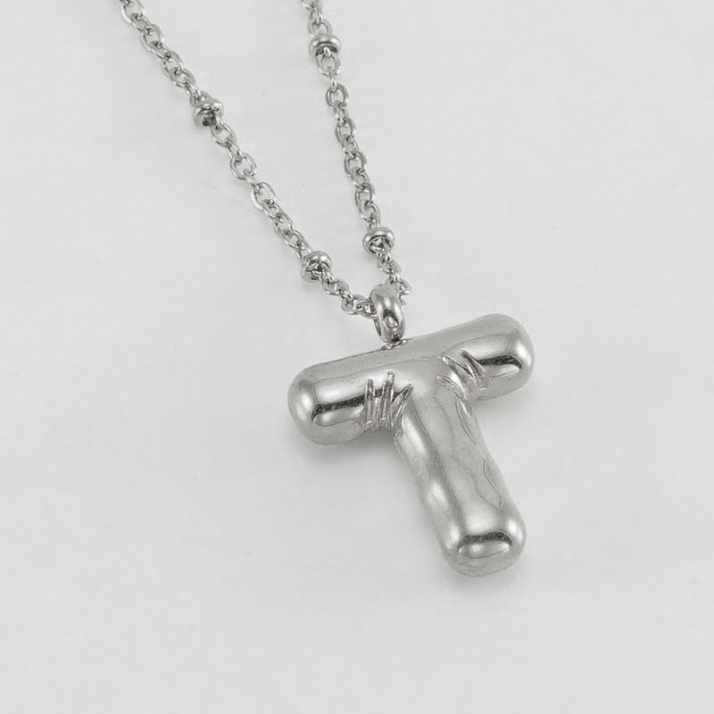 Alianna - Bubble Letter Initial Necklace