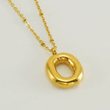 Alianna - Bubble Letter Initial Necklace