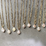 Hanalei - Pearl Coin Paperclip Necklace