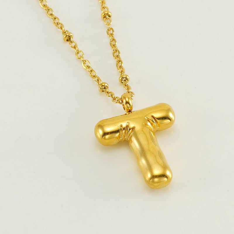 Alianna - Bubble Letter Initial Necklace