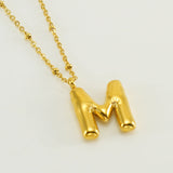 Alianna - Bubble Letter Initial Necklace