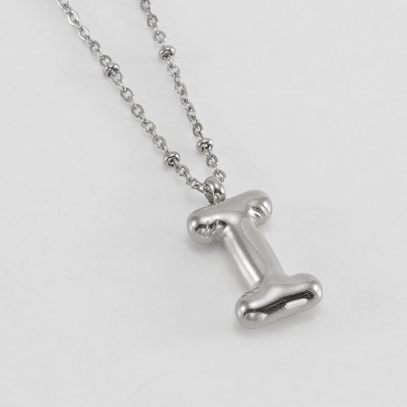 Alianna - Bubble Letter Initial Necklace