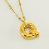 Alianna - Bubble Letter Initial Necklace