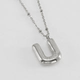 Alianna - Bubble Letter Initial Necklace