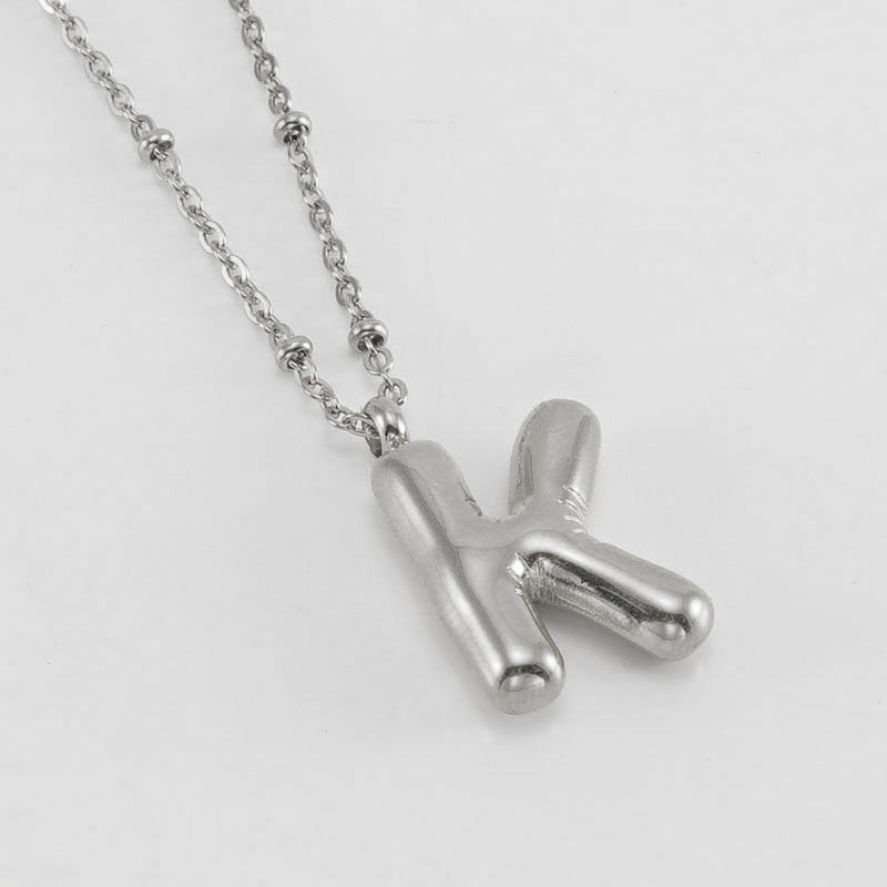 Alianna - Bubble Letter Initial Necklace