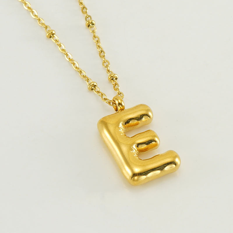 Alianna - Bubble Letter Initial Necklace