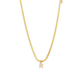 Melly - Diamond Initial Herringbone Necklace