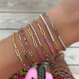 Lakelyn - Paperclip Chain Tennis Bracelet