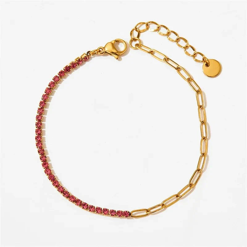 Lakelyn - Paperclip Chain Tennis Bracelet