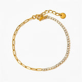 Lakelyn - Paperclip Chain Tennis Bracelet