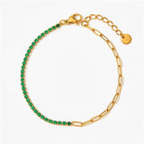 Lakelyn - Paperclip Chain Tennis Bracelet