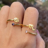 Seraphina - Adjustable Zodiac Birthstone Ring