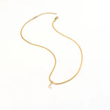 Melly - Diamond Initial Herringbone Necklace