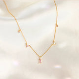 Mazie - Dainty Pink Choker Charm Necklace