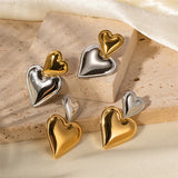 Nyra - Two Tone Double Heart Earrings