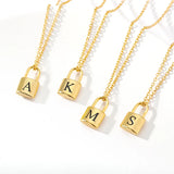 Saanvi - Initial Love Lock 18k Gold Necklace