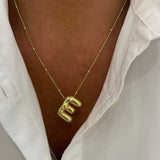 Alianna - Bubble Letter Initial Necklace