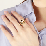 Keyla - Chunky Initial Ring (adjustable size)