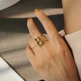 Keyla - Chunky Initial Ring (adjustable size)