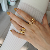 Keyla - Chunky Initial Ring (adjustable size)