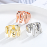 Keyla - Chunky Initial Ring (adjustable size)