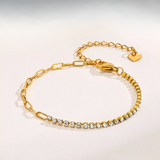 Lakelyn - Paperclip Chain Tennis Bracelet